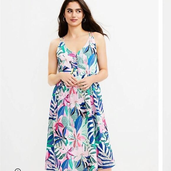 Loft Palm Double Strap Dress *NEW* - Picture 2 of 12